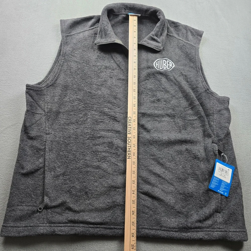 Columbia Steens Mountain Fleece‎ Vest Mens XL Charcoal Gray HUBER full zip